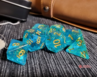 Ocean Gold | Dungeons and Dragons | DND Dice Set | D&D | Role Playing Accessories