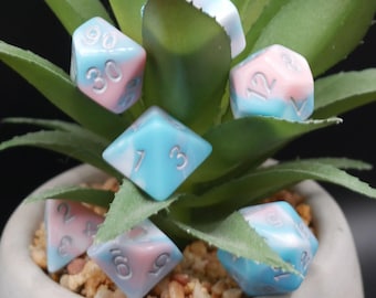 Cotton Candy Clouds | Dungeons and Dragons | DND Dice Set | D&D | Role Playing Accessories