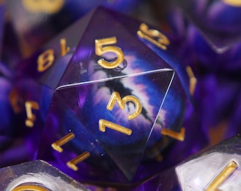 Draconic Glare Set | Floating Eye Dice | Dungeons and Dragons | DND Dice Set | D&D | Role Playing Accessories