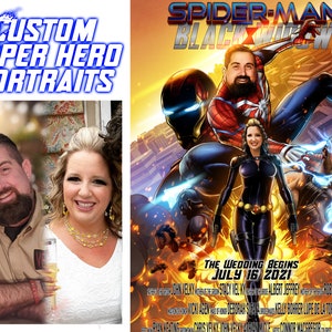 Custom Superhero Wedding Portrait, Custom Comic Cover, Personalized Comic Cover, Superhero Comic cover, Custom Comic Art, Custom Comic cover