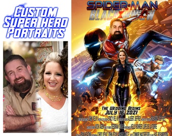 Custom Superhero Wedding Portrait, Custom Comic Cover, Personalized Comic Cover, Superhero Comic cover, Custom Comic Art, Custom Comic cover