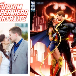 Custom Superhero Wedding Portrait, Custom Comic Cover, Personalized Comic Cover, Superhero Comic cover, Custom Comic Art, Custom Comic cover