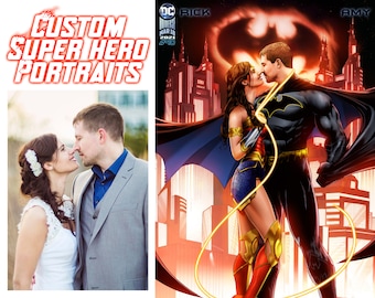 Custom Superhero Wedding Portrait, Custom Comic Cover, Personalized Comic Cover, Superhero Comic cover, Custom Comic Art, Custom Comic cover