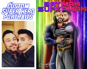 Custom LGBTQ+ Superhero Portrait, Custom Comic Cover, Personalized Comic Cover, Superhero Comic cover, Custom Comic Art, Custom Comic