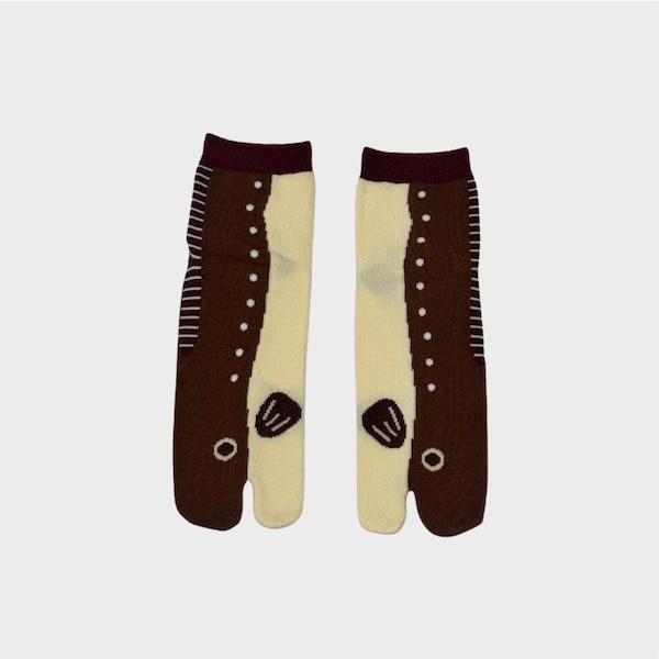 Minigooose | Tabi Split Toe Pattern Crew Socks