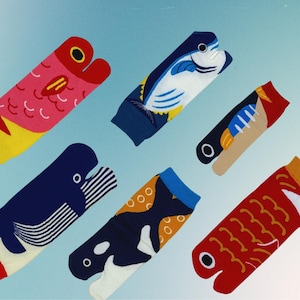 Minigooose | Tabi Split Toe Pattern Crew Socks