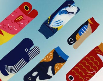 Minigooose | Tabi Split Toe Pattern Crew Socks