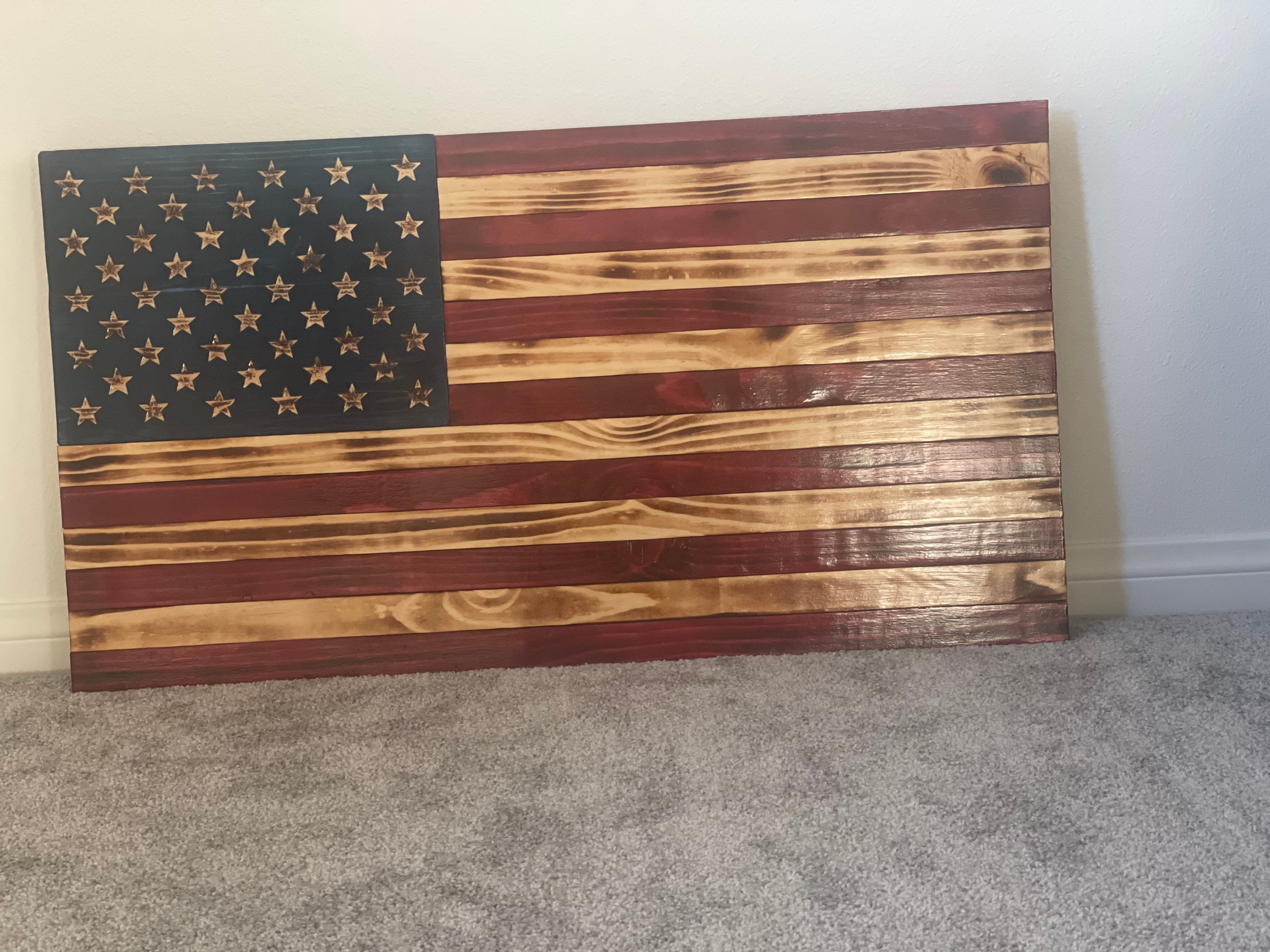 Rustic Distressed American Flag/wood Flag - Etsy
