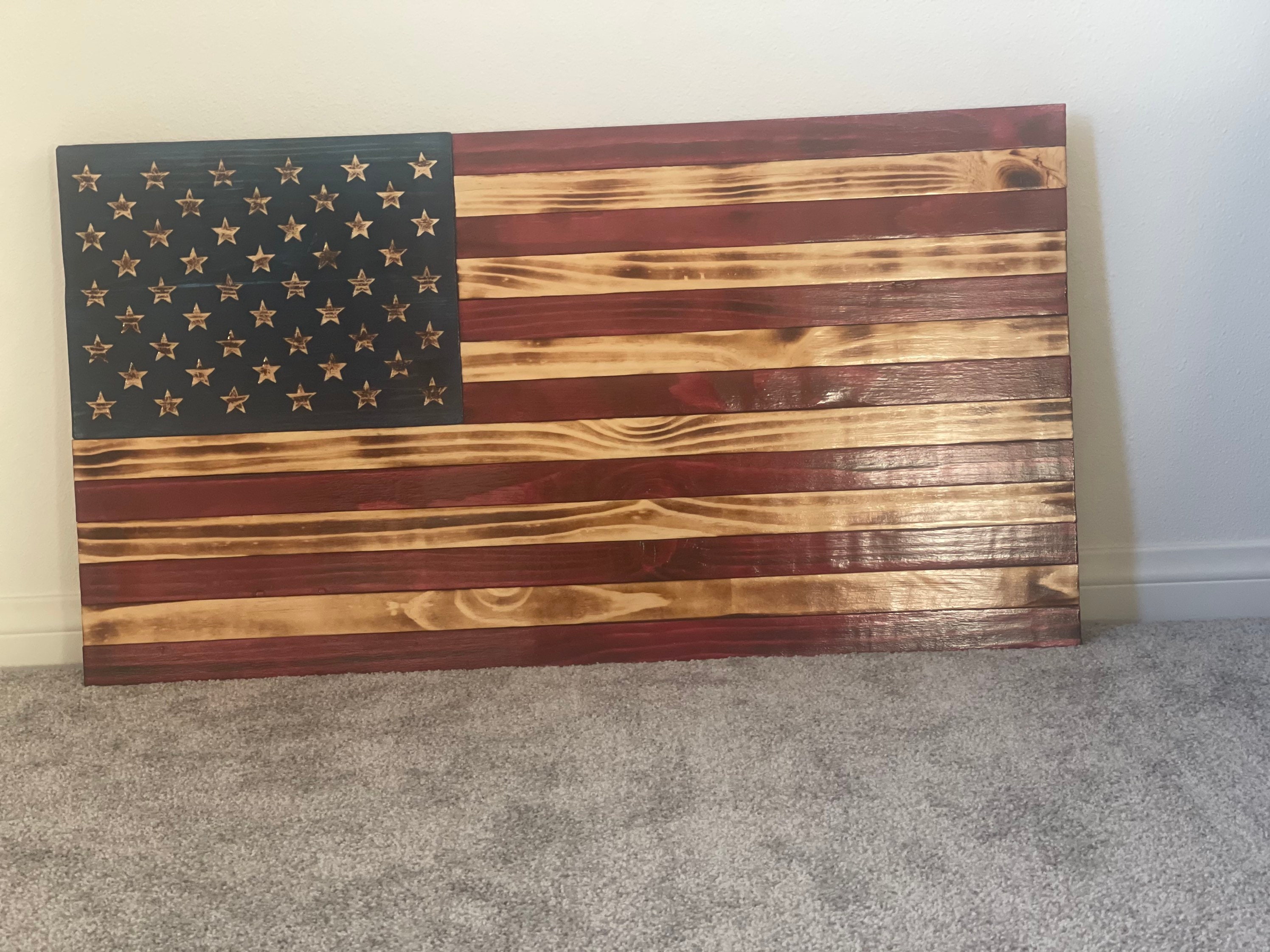 Rustic Distressed American Flag/wood Flag - Etsy