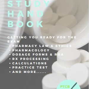 pharmacy tech, study guide, study book, exam prep, learning guide, pharmacy law, pharmacy calculations, brand vs generic meds