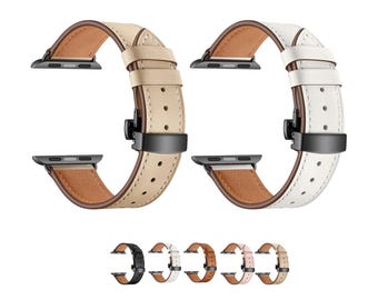 Leather Watch Band for Apple Watch Adjustable Straps iWatch Bracelet for Women Smartwatch Accessories 38mm 40mm 41mm 42mm 44mm 45mm 49mm