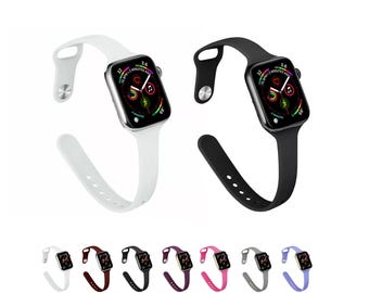 Thin Silicone iWatch Bands for Apple Watch Rubber Sports Band Smartwatch Wristbands for Series 7 6 5 4 3 2 1 SE Size 38/40/42/44/45/47/49mm