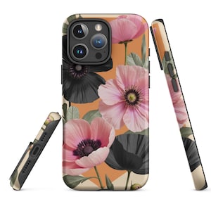 Boho Flower iPhone Case – Aesthetic Floral Design, Girly Botanical Print, Protective Cover for iPhone 16, 15, 14, 13, 12, 11, Cute Gift Idea