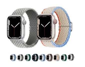 Solo Loop Smartwatch Band for Apple Watch Band Stretchy Nylon Strap for Series 9, 8, 7, 6, SE, Ultra Elastic Sport Band for Men & Women