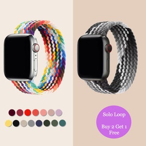 Apple Watch Braided Solo Loop Band, Stretchy Wristband iWatch Replacement Strap, Waterproof Comfortable Easy to Wear, iWatch Series 7 6 5 SE