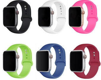 Silicone Apple Watch Band, Silicone iWatch Bands, Sports Wristbands Straps for Women and Men, iwatch Series 1-7 SE, 38/40/41/42/44/45mm