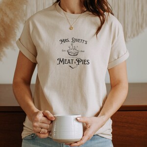 SWEENEY TODD Musical Inspired Mrs. Lovett&#39;s Meat Pies Theater Kid T Shirt | Broadway NYC Josh Groban Play Subtle Merch