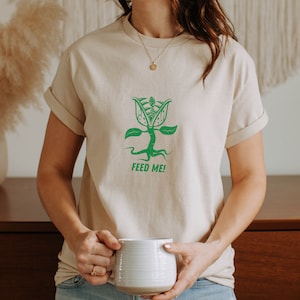 LITTLE SHOP of HORRORS Inspired Feed Me Seymour Lyric Musical T Shirt | Theater Kid Tee Audrey 2 Venus Flytrap Horror