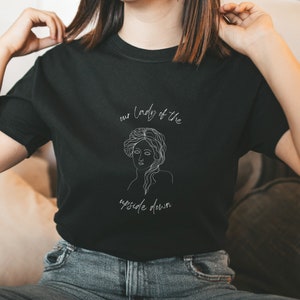 HADESTOWN Persephone Our Lady of the Underground Upside Down T Shirt | Tee Gifts for Her Broadway Theater Kid Theatre Musical Nerd Lyric T