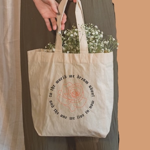 HADESTOWN Inspired Livin&#39; It Up On Top Persephone Orpheus Eurydice Tote Bag | Broadway Theater Musical Canvas Totebag Romantic