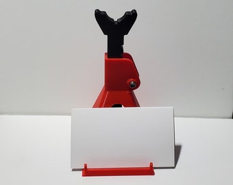 3D-Printed Functional Jack Stand Phone/Business Card Holder – Adjustable, Custom Colors – Perfect Gift for Car Enthusiasts & Desk Accessory