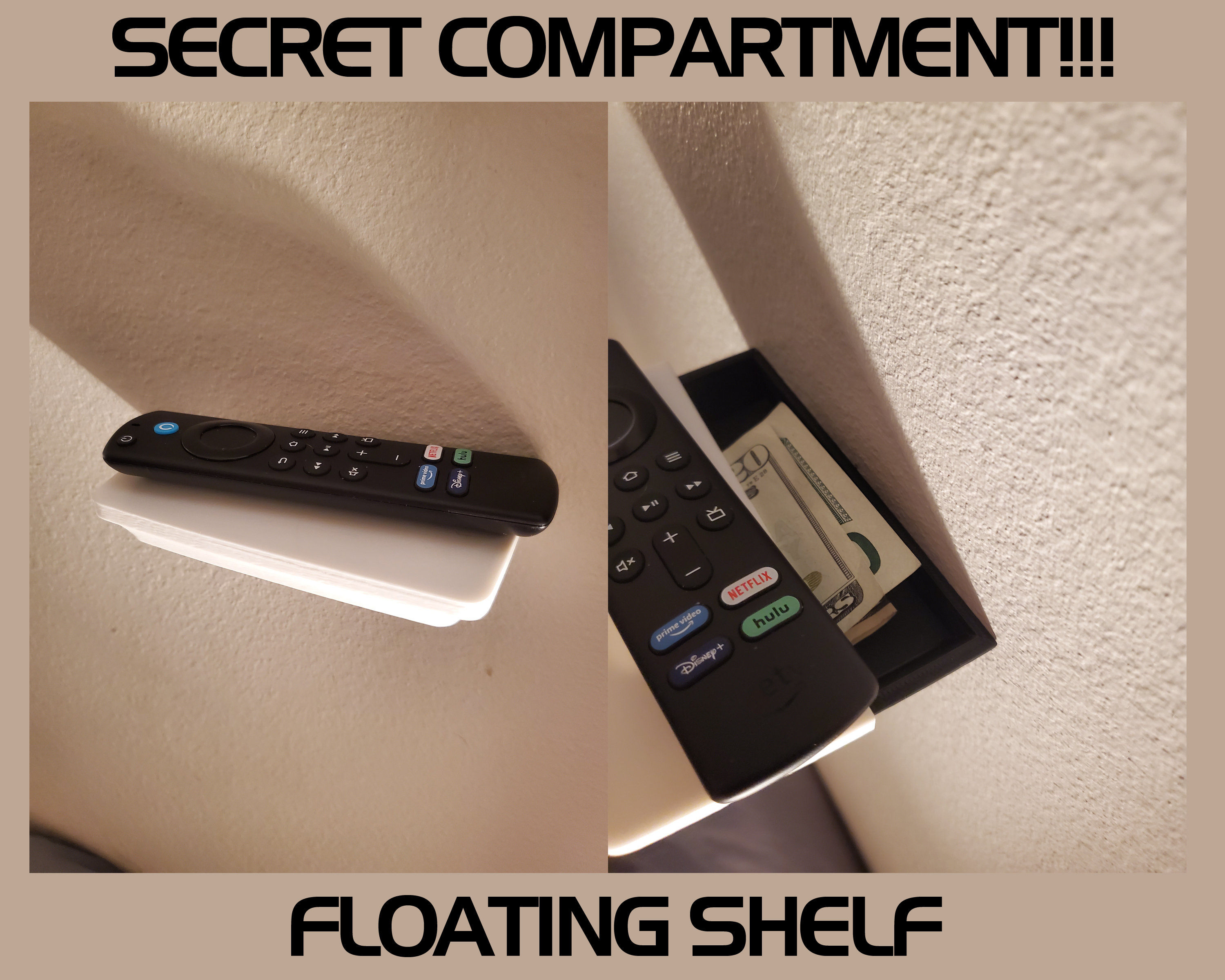 Floating Shelf With Secret Hidden Compartment Concealment Stealth ...