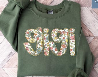 Comfort kleuren Gigi bloemenshirt, schattige lente oma tshirt, bloem Gigi T-shirt, Coquette Gigi T-shirt Moederdag cadeau voor oma Sweatshirt