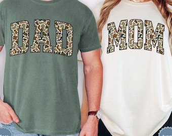 Conjunto de camisas de camuflaje a juego para mamá y papá, camisa de camuflaje para papá y mamá, regalo para mamá y papá, regalo para nuevos padres para mamá, regalo para papá, camisa de pareja a juego