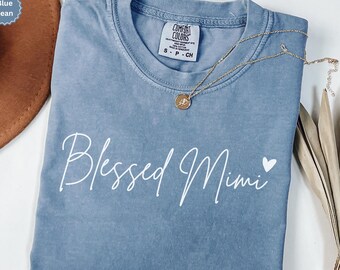 Camiseta "Blessed Mimi", regalo de Mimi, regalo del Día de la Madre para la abuela, sudadera, camiseta de Mimi, anuncio de embarazo
