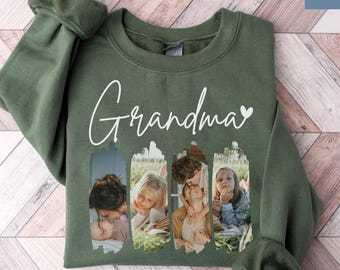 Custom Grandma Sweatshirt, Grandma Photo Gift, Mothers Day Gift for Grandma Personalized Grandma Gift, Birthday Gift, Grandma Shirt