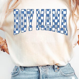 Checkered Boy Mama Shirt Mothers Day Gifts for Mom to be Trendy Mom Shirt Mom Life Tee Mom Birthday Gift Cute Mom Tee Mama Gifts for New Mom