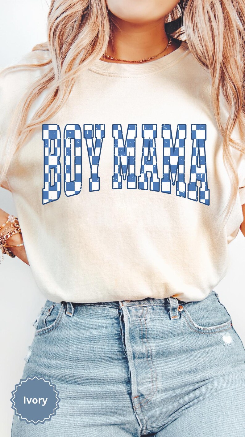 Checkered Boy Mama Shirt Mothers Day Gifts for Mom to be Trendy Mom Shirt Mom Life Tee Mom Birthday Gift Cute Mom Tee Mama Gifts for New Mom