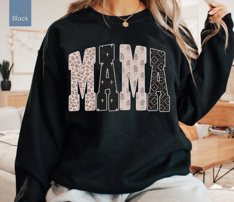 Comfort Colors® Mama Trendy Graphic Tee for Women, Leopard Mama Shirt