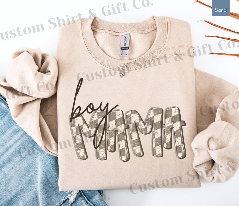 Checkered Boy Mama Shirt Mothers Day Gift Boy Mom Shirt Retro Mama Tee Mama Tshirt Mom Tshirt Mom of Boys Mom Life Shirt Cool Mom Shirt Gift for Mom Mama Sweatshirt Mom Crewneck Sweater