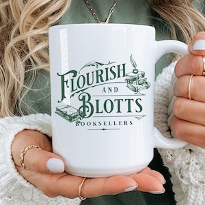 Flourish and Blotts Mug Wizard Cup Magical Castle Magic School Coffee Mug Magic School Wizard Mug Wizardry Magical World Castle Book Cup