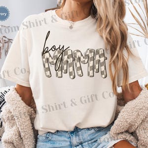 Checkered Boy Mama Shirt Mothers Day Gift Boy Mom Shirt Retro Mama Tee Mama Tshirt Mom Tshirt Mom of Boys Mom Life Shirt Cool Mom Shirt Gift for Mom Mama Sweatshirt Mom Crewneck Sweater