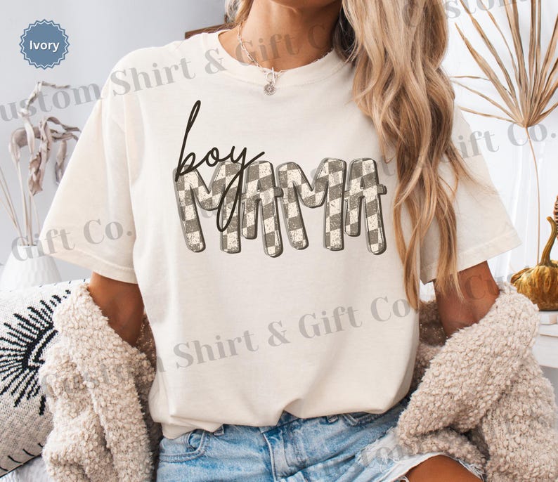 Checkered Boy Mama Shirt Mothers Day Gift Boy Mom Shirt Retro Mama Tee Mama Tshirt Mom Tshirt Mom of Boys Mom Life Shirt Cool Mom Shirt Gift for Mom Mama Sweatshirt Mom Crewneck Sweater