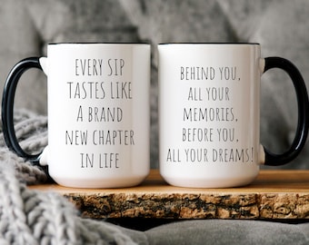 Regalo de aliento Regalo de salud mental Taza de café Regalos para amigos Regalo de mudanza Regalo de nuevo trabajo Regalo de divorcio Regalo de nuevos comienzos Regalo de nuevo capítulo