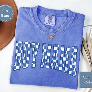 Checkered Boy Mama Shirt Mothers Day Gifts for Mom to be Trendy Mom Shirt Mom Life Tee Mom Birthday Gift Cute Mom Tee Mama Gifts for New Mom