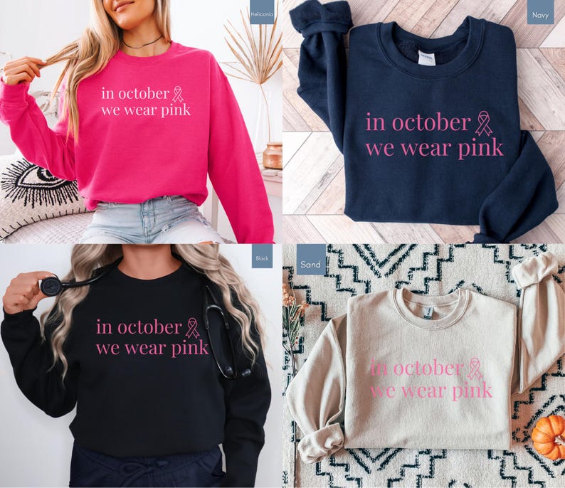 In October We Wear Pink in a simple lettering. This Halloween Tee is perfect for healthcare heroes or anyone supporting Breast Cancer Awareness during spooky season. A thoughtful and festive Oncology Nurse Tee or Cute Nurse Tshirt for October events, hospital shifts, or awareness walks. Celebrate with this Pink Ribbon Shirt designed for nurses or medical assistants who care.