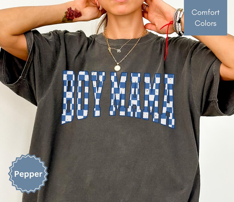 Checkered Boy Mama Shirt Mothers Day Gifts for Mom to be Trendy Mom Shirt Mom Life Tee Mom Birthday Gift Cute Mom Tee Mama Gifts for New Mom