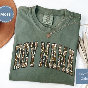 Comfort Colors® Camouflage Boy Mama Shirt, Mothers Day Gift, Mom Shirt, Retro Mama Shirt, Gift For Mom, Varsity Mama Shirt, Duck Camo Mama