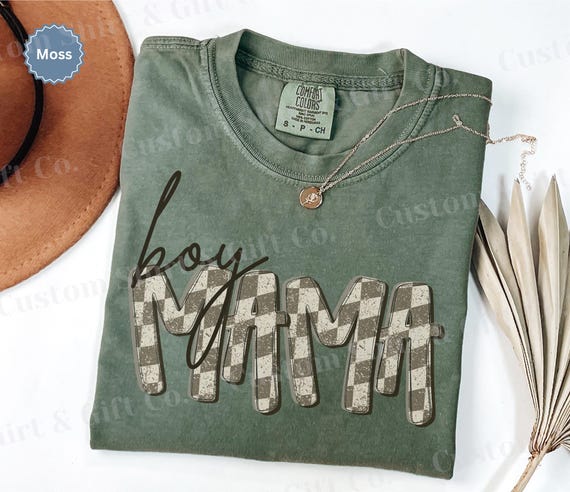 Boy Mama Shirt, Mothers Day Shirt for Mom Shirt Comfort Colors®, Retro Mama Tee, Checkered Mama Tshirt, Mama of Boys, Gift for Mom T-shirt