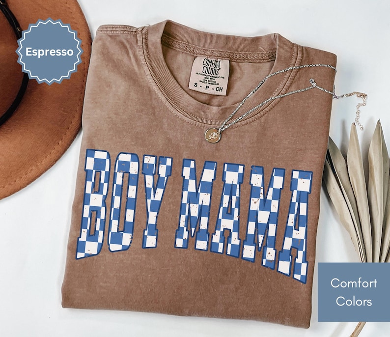 Checkered Boy Mama Shirt Mothers Day Gifts for Mom to be Trendy Mom Shirt Mom Life Tee Mom Birthday Gift Cute Mom Tee Mama Gifts for New Mom