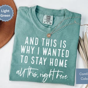 Relatable and hilarious funny shirt that says “And This Is Why I Wanted To Stay Home – All This, Right Here,” this meme shirt is perfect for introverts, socially drained moms, funny gifts or a sarcastic shirt. Whether you're a tired parent or just over the drama, this funny mom shirt with a Funny Quote says it all. A trendy and comfy shirt for women, this Humor Shirt is a must-have for lovers of funny humor shirt vibes and effortlessly cool womens tshirts.