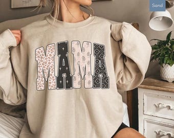 Comfort Colors® Mama Trendy Graphic Tee for Women, Leopard Mama Shirt, Mom Tee, Mothers Day Gift for Mom Shirt, Retro Mama Tee, Mama Tshirt