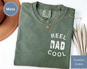 Reel Cool Dad Shirt Fathers Day Gift New Dad Life Tee, Fisherman Tshirt Cool Dads T-shirt Fish Shirt for Men Best Dad Gift Bass Fishing Tee