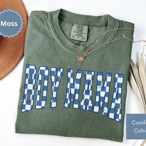Checkered Boy Mama Shirt Mothers Day Gifts for Mom to be Trendy Mom Shirt Mom Life Tee Mom Birthday Gift Cute Mom Tee Mama Gifts for New Mom