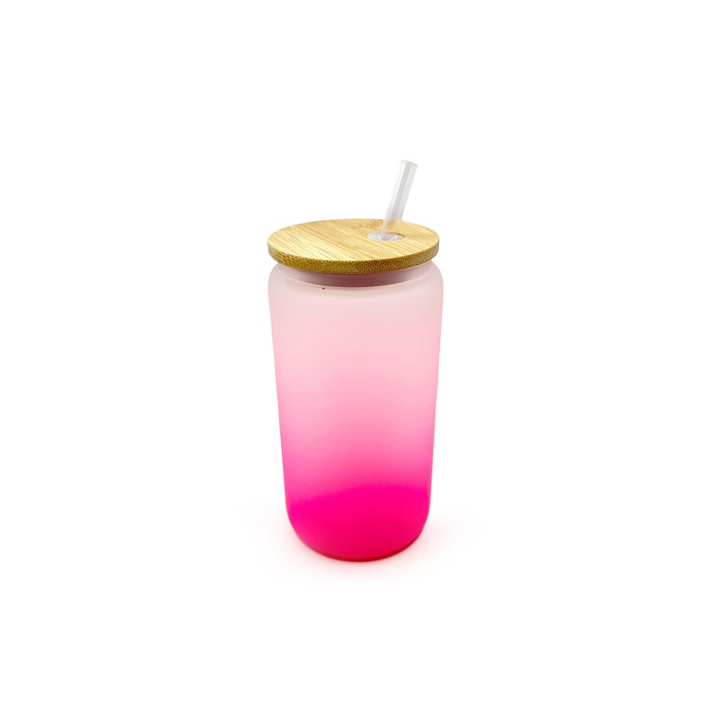 16OZ Cute Glass Bamboo Lid Drinking Cup with Straw Gifts for her Reusable Wide Mouth Tumbler for Iced Coffee Smoothie Juice Cocktail image 9