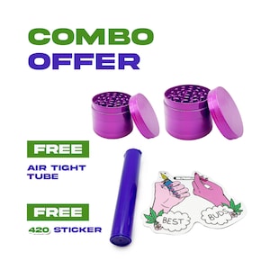 Premium Purple 4 piece Herb Spice Grinder | Cute Grinder | Cheap grinder |Purple Grinder | Free tube | great gift